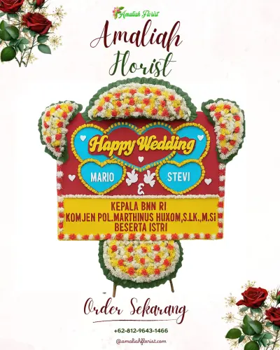 Karangan Papan Bunga Pernikahan di Nyamplungsari